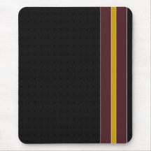 Svart, Burgundy & guld- rand Mousepad Mus Mattor