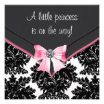 Svart damastast rosapilbågePrincess baby shower Tillkännagivande