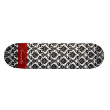 Svart damastast Skateboard för snöreBroquade komp