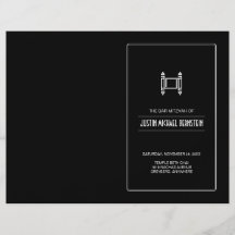 Svart enkelt Torah pubMitzvah program Custom Flyer