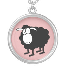 Svart får halsband
