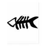 svart fiskfishbones vykort