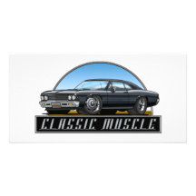 Svart för 66 Chevelle Hälsningskort Med Foto
