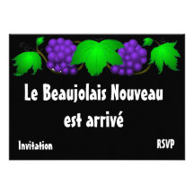 Svart för Beaujolaisnouveauinbjudan