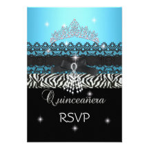 Svart för blått för OSAsebraQuinceanera 15th födel Tillkännagivanden