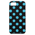 Svart & för blåttpolka dots mobilt fodral iPhone 5 cover