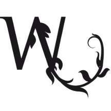 SVART FÖR MONOGRAMW-BLOMMIGT PHOTO CUTOUTS