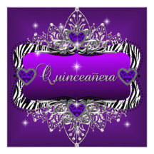 Svart för sebra Quinceanera för 15th födelsedagsfe Tillkännagivanden