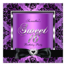 Svart för silver för party för sweet sixteen 16 pu anpassningsbara tillkännagivanden