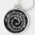 Svart & för silverstjärnaSerenity bön Keychain Nyckelring