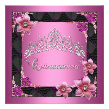Svart för Tiara Quinceanera för 15th födelsedagsfe Tillkännagivande