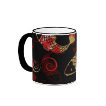 Svart geishakois rånar kaffe kopp