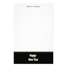Svart grön gott nytt år brevpapper