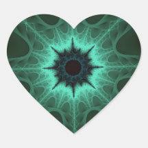 SVART GRÖNA HÅLMANDALAS STARGAZE HJÄRTKLISTERMÄRKEN