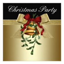 Svart guld- julpartyinbjudningar