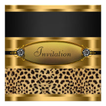 Svart guld- Leopardpartyinbjudan