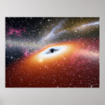 Svart hål på centrera av en galax affischer