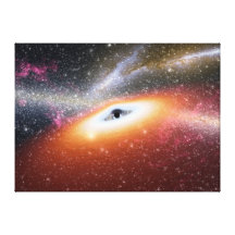 Svart hål på centrera av galaxen sträckta kanvas tryck