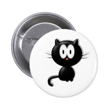 Svart Halloween för kattScardy katt gåva Knapp