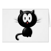 Svart Halloween för kattScardy katt gåva Kort