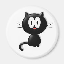 Svart Halloween för kattScardy katt gåva Kylskåpsnagnet