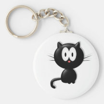 Svart Halloween för kattScardy katt gåva Nyckel Ring