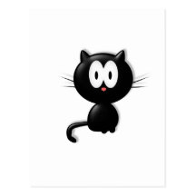 Svart Halloween för kattScardy katt gåva Vykort