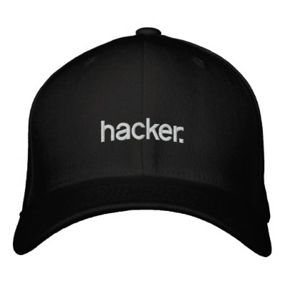 Svart hatthacker.