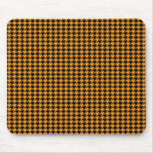 Svart Houndstooth på orangen Mus Mattor