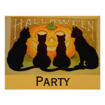 Svart katt Halloween Anpassade Inbjudan