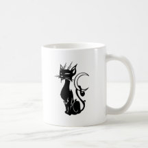 Svart katt kaffe muggar