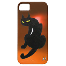 SVART KATTorange iPhone 5 Fodraler