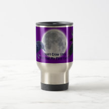 SVART KORPSVARTA & fullmånetravel mug för KRÅKA & Kaffe Koppar