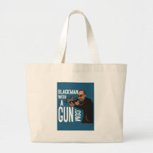 Svart man med ett vapen LogoWear Tote Bags