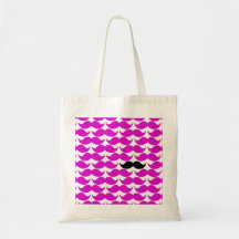 Svart mönster för Handlebarmustaschrosor Tote Bag