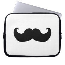Svart mustasch datorfodral