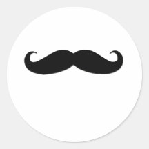 Svart mustasch- eller svartMoustache för roliga gå Klistermärke