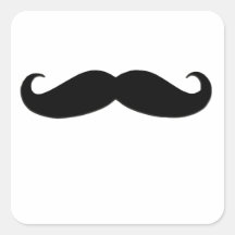 Svart mustasch- eller svartMoustache för roliga gå Klistermärken