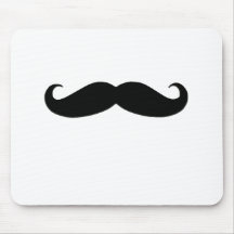 Svart mustasch- eller svartMoustache för roliga gå Mus Matta