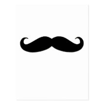Svart mustasch- eller svartMoustache för roliga gå Vykort