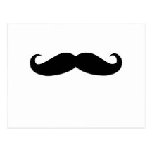 Svart mustasch- eller svartMoustache för roliga gå Vykort