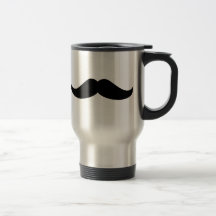 Svart mustasch kaffe kopp