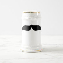 Svart mustasch kaffe mugg