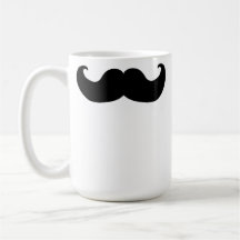 Svart mustasch mugg