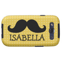 Svart namn för mustaschgultpolka dots casemate fodral