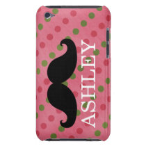 Svart namn för polka dots för mustaschrosagrönt casemate fodral