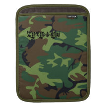 Svart och brun ipad sleeve för kamouflagegrönt