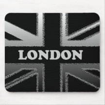 Svart och för silverLondon modern facklig jack fla Musmatta