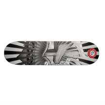 Svart- och grå färghelighjärta skate board deck