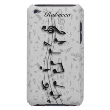 Svart och grå musik noter för personlig iPod touch Case-Mate skydd